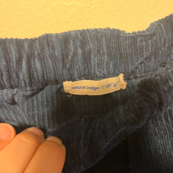 12 DGS Natural Indigo Corduroy Pants – Organic Cotton Drawstring Blue – L - Picture 2 of 5